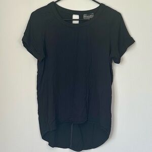 Michael Stars Black High Low Short Sleeve T-Shirt - Size: XS